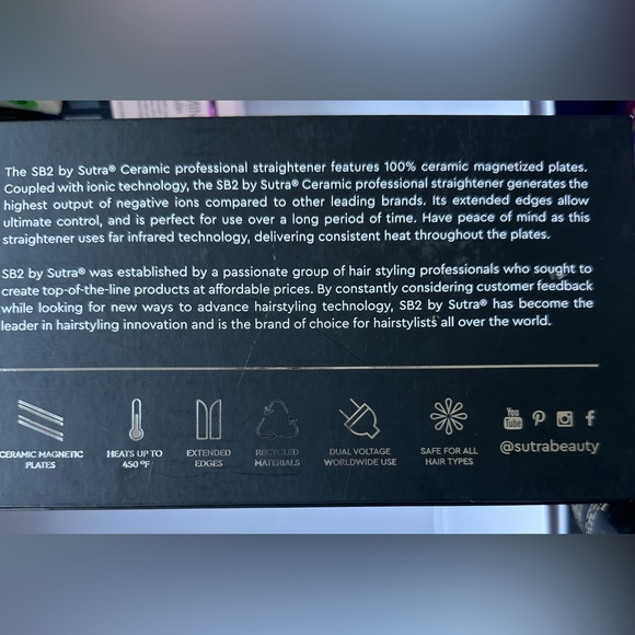 Sutra SB2 Ceramic Flat Iron with Infused Magnetic Plates - Picture 5 of 5